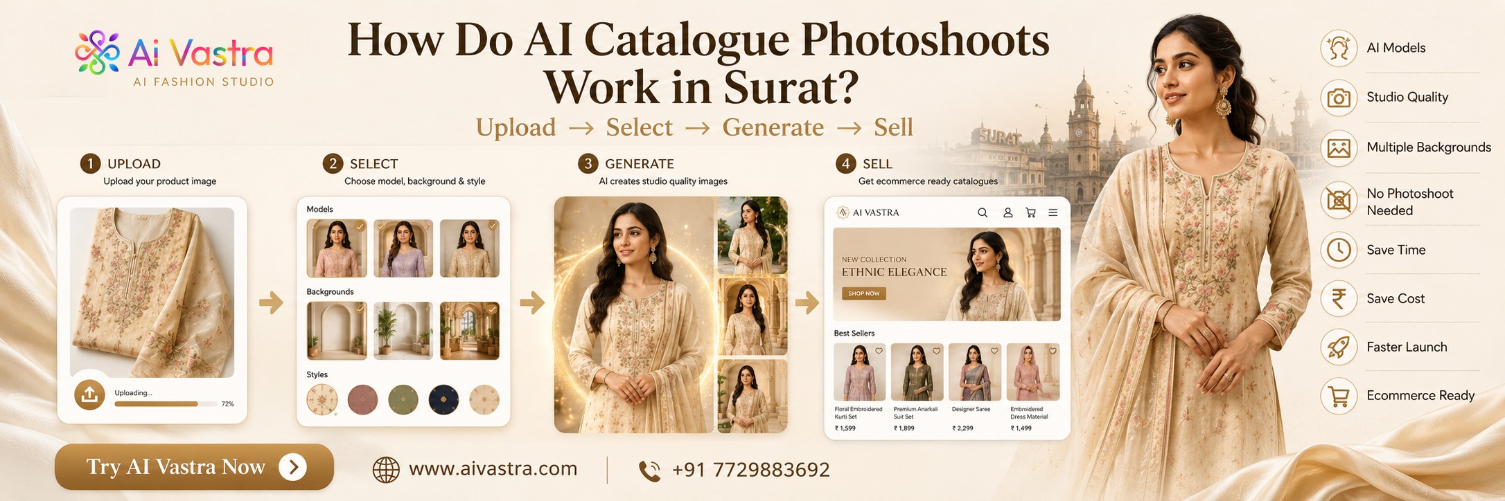 AI catalogue photography for clothing brands in Surat