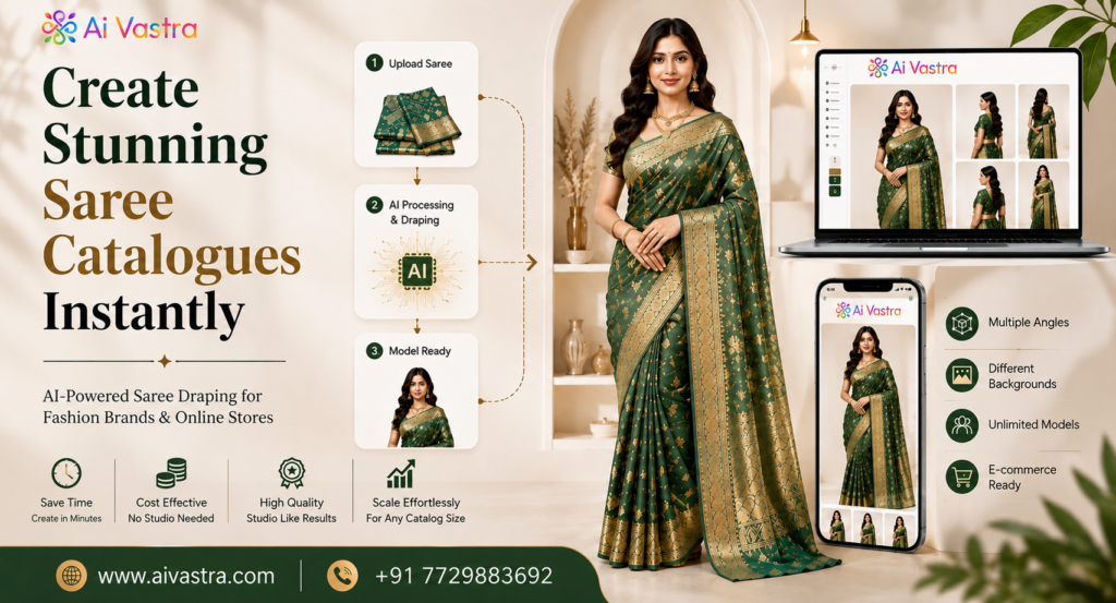 Saree Trial Online AI: How Fashion Brands Are Showing Sarees on Models Without a Single Fitting