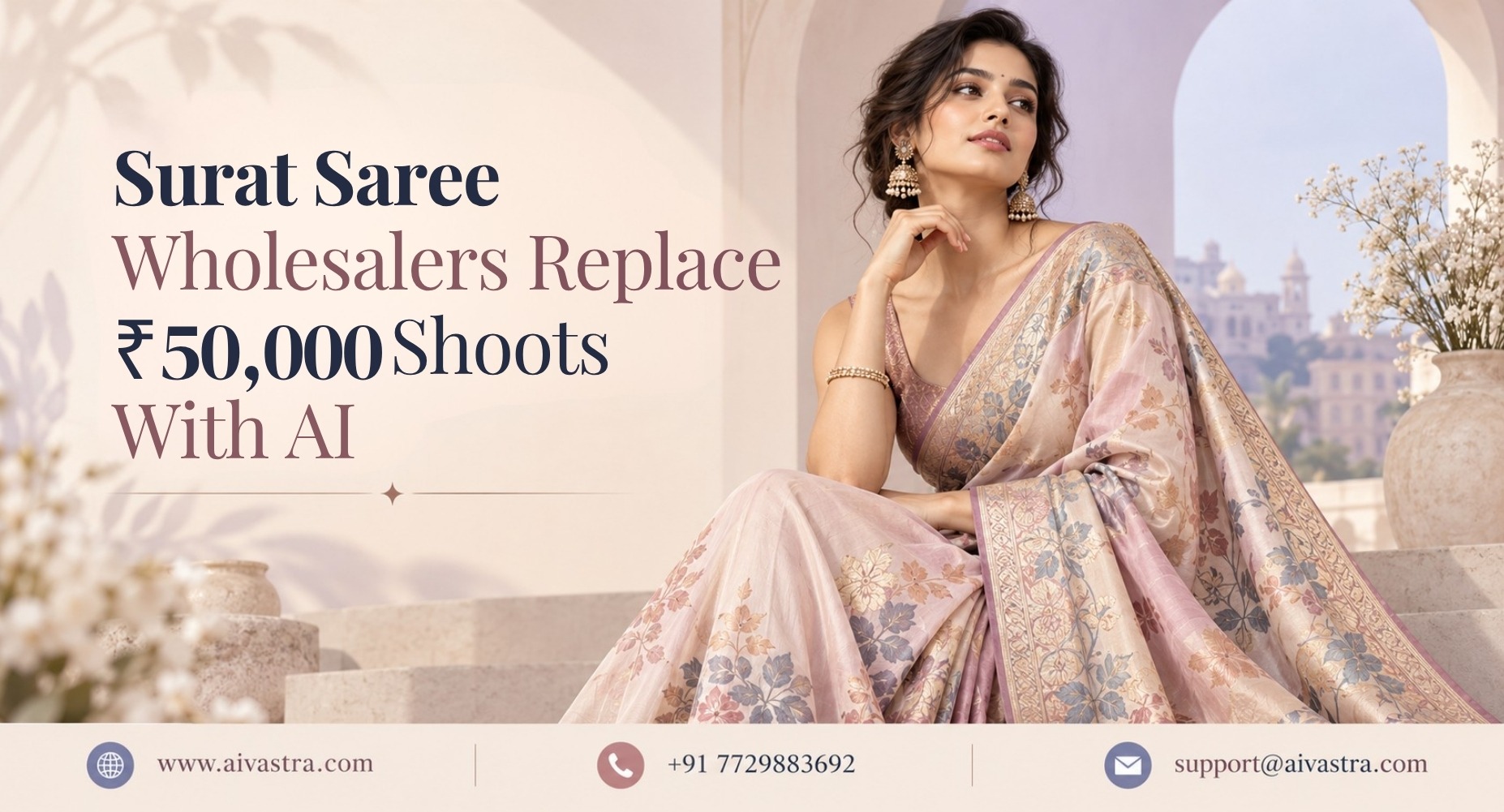 AI Catalogue Photography for Surat Saree Wholesalers